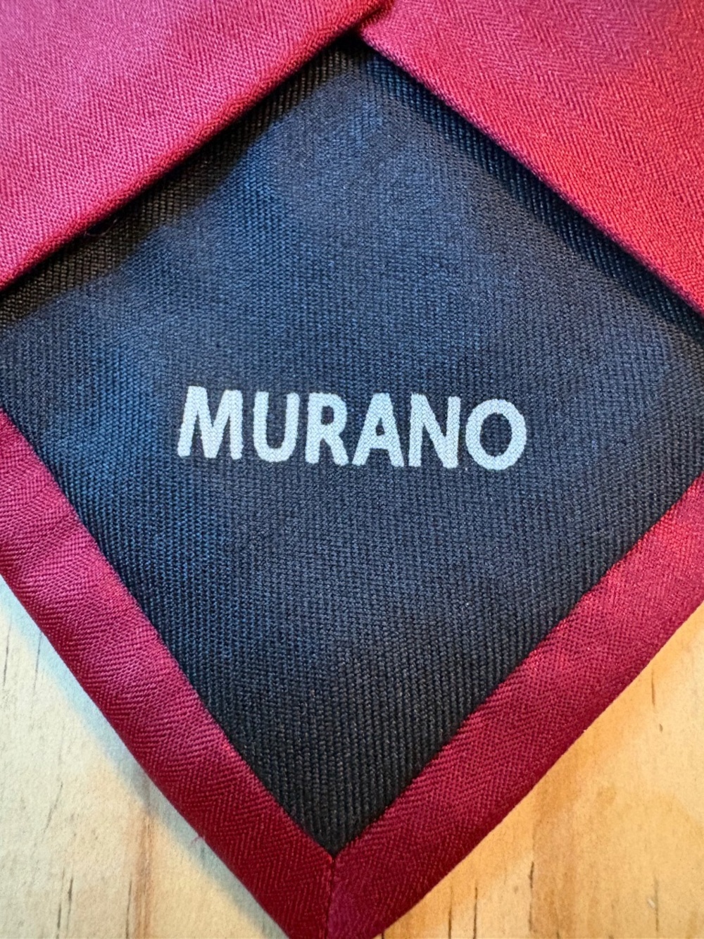 Murano Red 100% Silk Thin Men's Necktie - 2.75" Wide